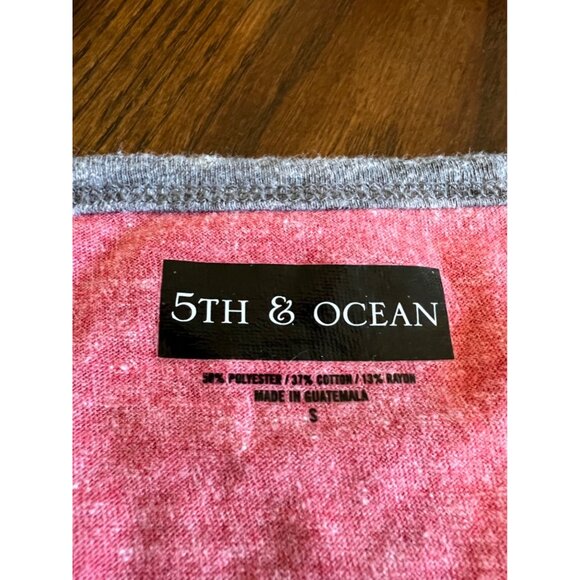 5th & Ocean Philadelphia 76ers NBA Basketball 3/4 Sleeve Top Size Small - Picture 3 of 7